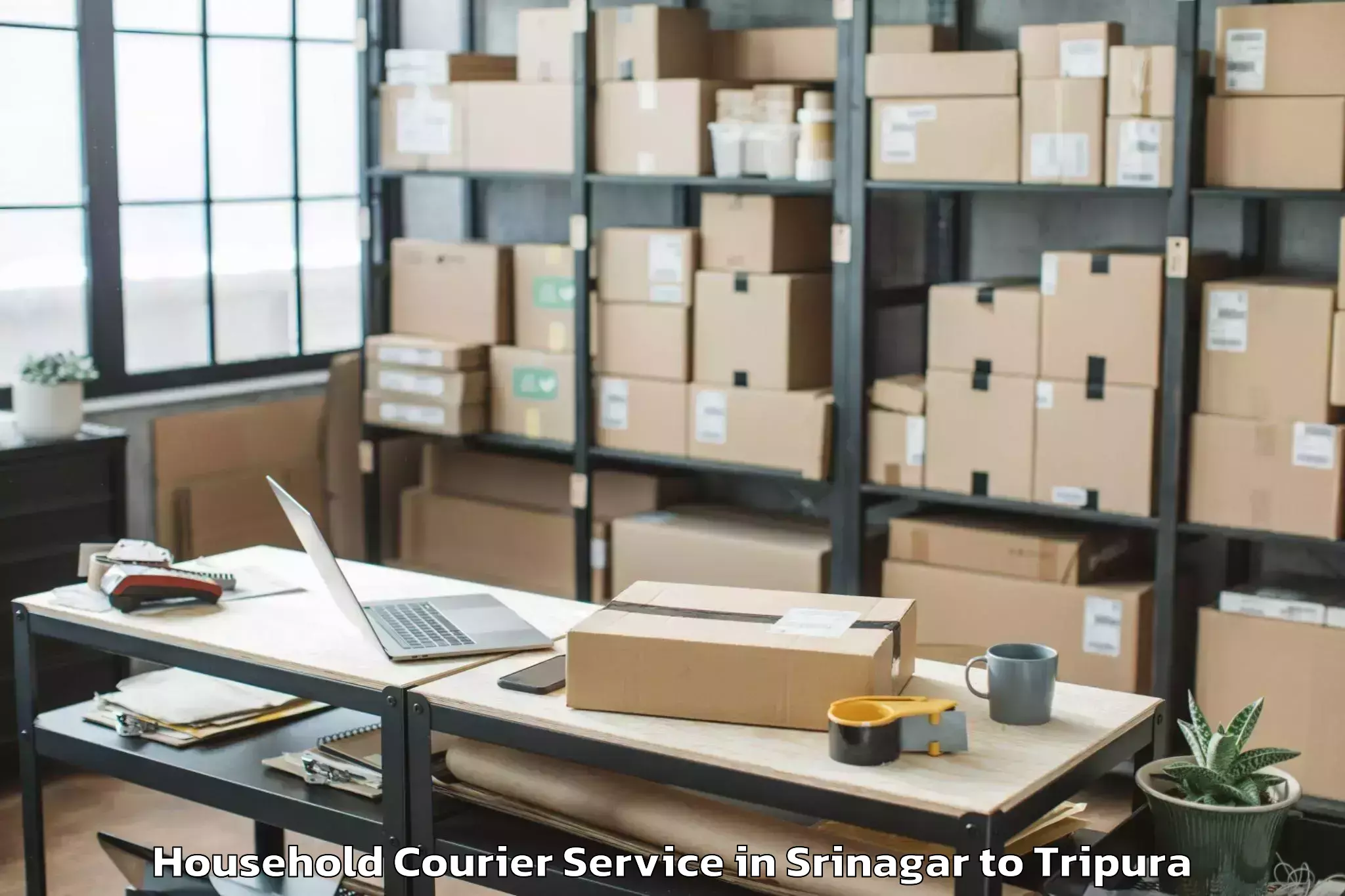 Reliable Srinagar to Icfai University Tripura Agart Household Courier